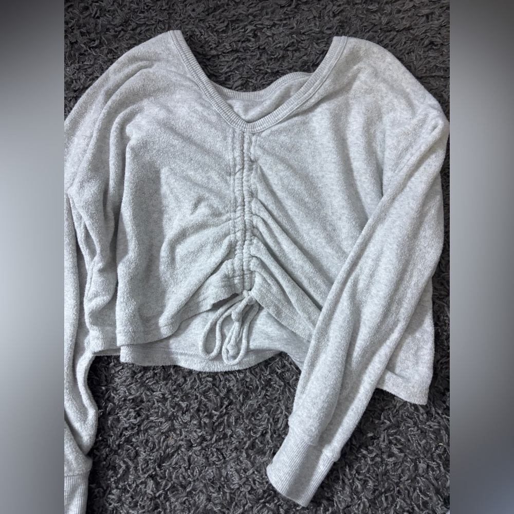 Women's Gray Ruched Top